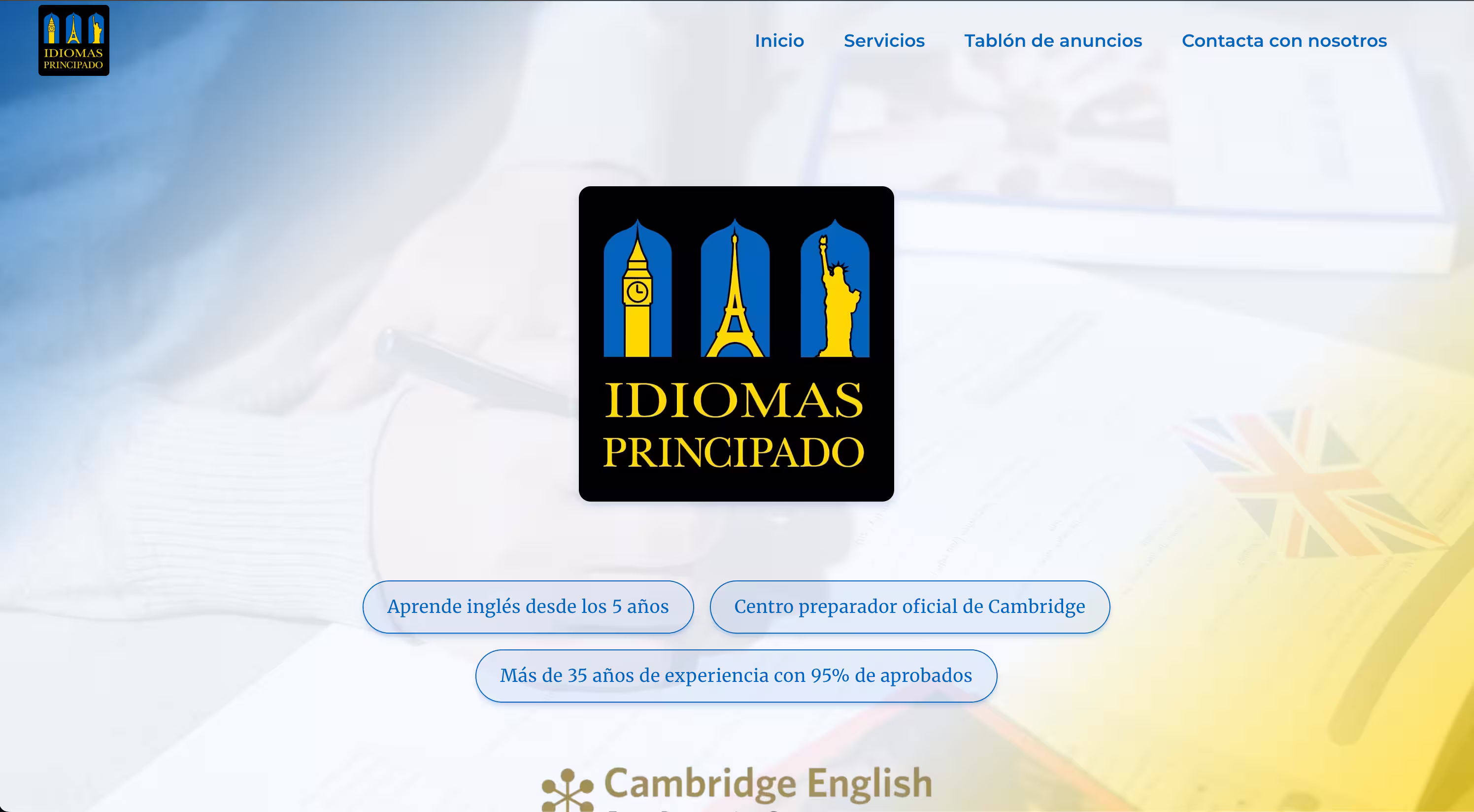 Captura del proyecto Idiomas Principado